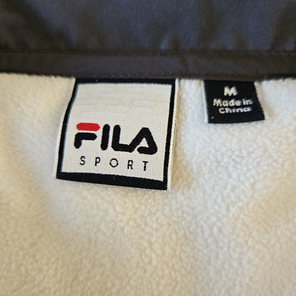Fila Sport Women's Medium White Gray Fleece Full-zip Jacket - Picture 8 of 11
